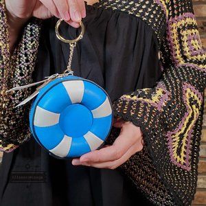 Kate Spade Pool FLOAT Coin Purse Blue White Leather K7159 Splash NWT $359